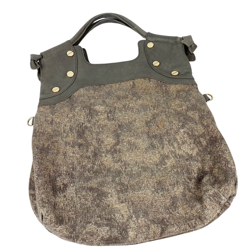 Foley & Corinna Lady Mid City Tote Taupe Tweed Leather Large